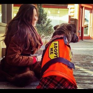 Vintage coat with real fur trim and animal hide.